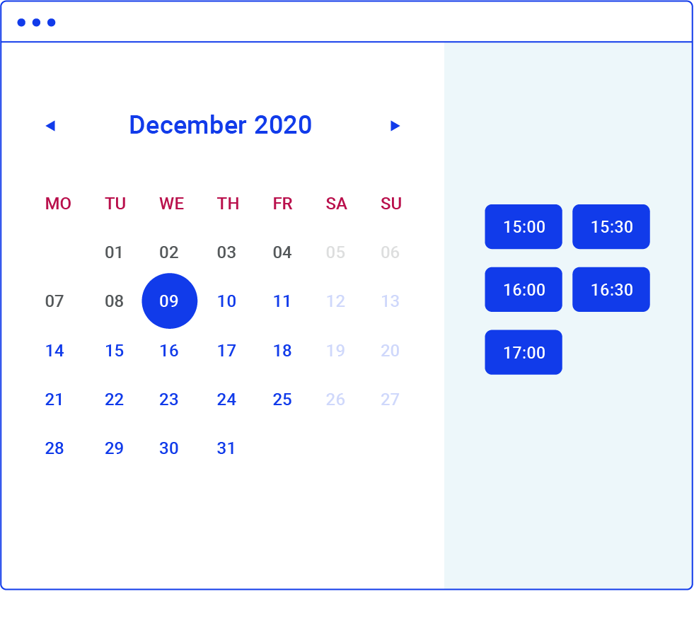 Calendario gestione appuntamenti